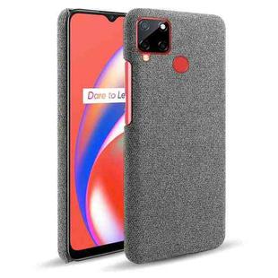 For OPPO Realme C12 Cloth Texture PC + Nylon Back Case(Grey)