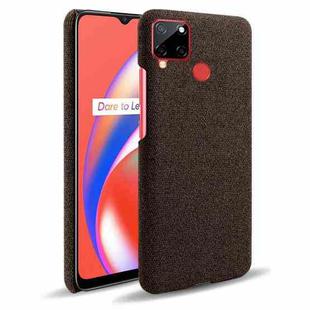 For OPPO Realme C12 Cloth Texture PC + Nylon Back Case(Brown)