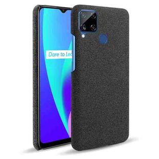 For OPPO Realme C15 Cloth Texture PC + Nylon Back Case(Black)