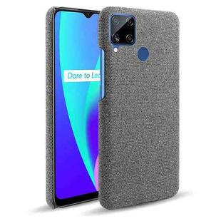 For OPPO Realme C15 Cloth Texture PC + Nylon Back Case(Grey)