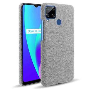 For OPPO Realme C15 Cloth Texture PC + Nylon Back Case(Light Grey)