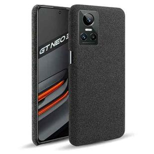 For OPPO Realme GT Neo3 Cloth Texture PC + Nylon Back Case(Black)