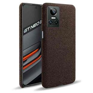 For OPPO Realme GT Neo3 Cloth Texture PC + Nylon Back Case(Brown)