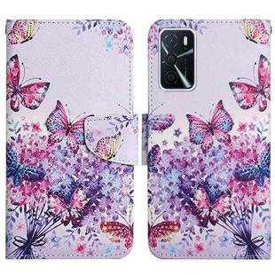 For OPPO A16 Painted Pattern Flip Leather Phone Case(Bright Butterfly)