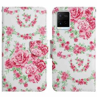 For vivo Y21 / Y21S / Y33S Painted Pattern Flip Leather Phone Case(Rose Flower)