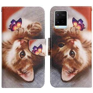 For vivo Y21 / Y21S / Y33S Painted Pattern Flip Leather Phone Case(Butterfly Cat)