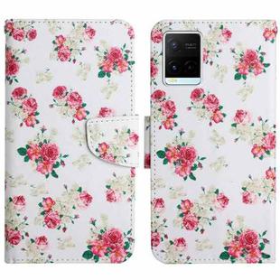 For vivo Y21 / Y21S / Y33S Painted Pattern Flip Leather Phone Case(Red Peony)