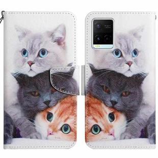 For vivo Y21 / Y21S / Y33S Painted Pattern Flip Leather Phone Case(Three Cats)