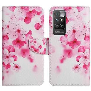 For Xiaomi Redmi 10 Painted Pattern Flip Leather Phone Case(Red Flower)
