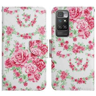 For Xiaomi Redmi 10 Painted Pattern Flip Leather Phone Case(Rose Flower)