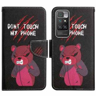 For Xiaomi Redmi 10 Painted Pattern Flip Leather Phone Case(Red Bear)