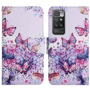 For Xiaomi Redmi 10 Painted Pattern Flip Leather Phone Case(Bright Butterfly)