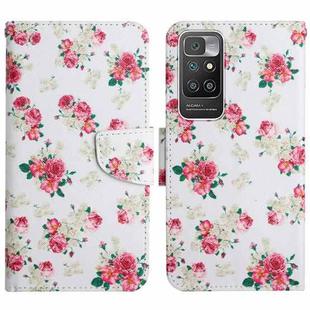 For Xiaomi Redmi 10 Painted Pattern Flip Leather Phone Case(Red Peony)