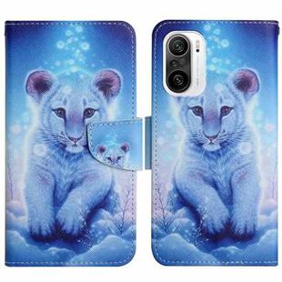 For Xiaomi Redmi K40 Painted Pattern Flip Leather Phone Case(Little Leopard)
