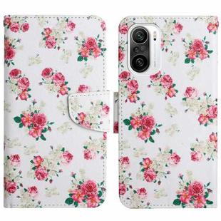 For Xiaomi Redmi K40 Painted Pattern Flip Leather Phone Case(Red Peony)
