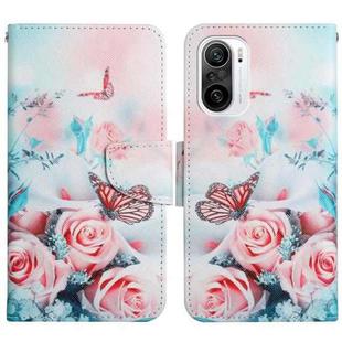 For Xiaomi Redmi K40 Painted Pattern Flip Leather Phone Case(Peony Butterfly)
