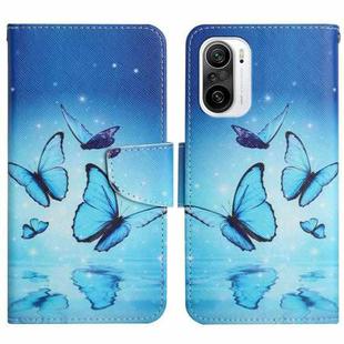 For Xiaomi Redmi K40 Painted Pattern Flip Leather Phone Case(Flying Butterfly)