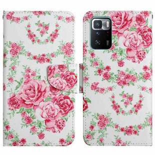 For Xiaomi Redmi Note 10 Pro 5G Painted Pattern Flip Leather Phone Case(Rose Flower)