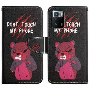 For Xiaomi Redmi Note 10 Pro 5G Painted Pattern Flip Leather Phone Case(Red Bear)