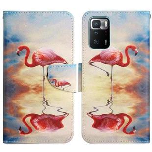 For Xiaomi Redmi Note 10 Pro 5G Painted Pattern Flip Leather Phone Case(Flamingo)