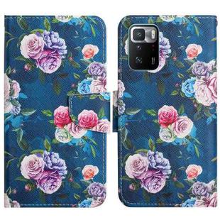 For Xiaomi Redmi Note 10 Pro 5G Painted Pattern Flip Leather Phone Case(Fluorescent Rose)