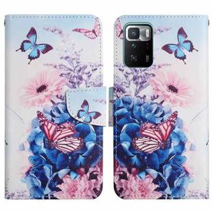 For Xiaomi Redmi Note 10 Pro 5G Painted Pattern Flip Leather Phone Case(Purple Butterfly)