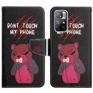 For Xiaomi Redmi Note 11 5G China Painted Pattern Flip Leather Phone Case(Red Bear)