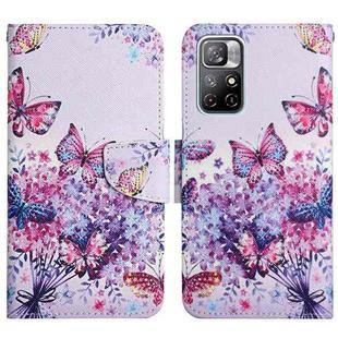 For Xiaomi Redmi Note 11 5G China Painted Pattern Flip Leather Phone Case(Bright Butterfly)