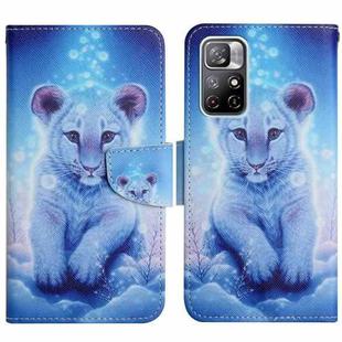 For Xiaomi Redmi Note 11 5G China Painted Pattern Flip Leather Phone Case(Little Leopard)
