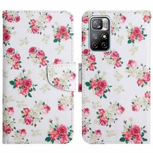 For Xiaomi Redmi Note 11 5G China Painted Pattern Flip Leather Phone Case(Red Peony)