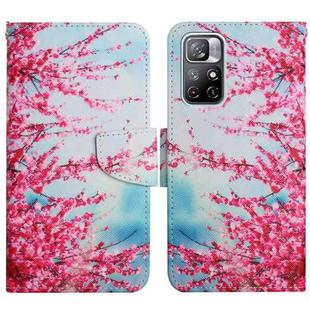 For Xiaomi Redmi Note 11 5G China Painted Pattern Flip Leather Phone Case(Cherry Blossoms)