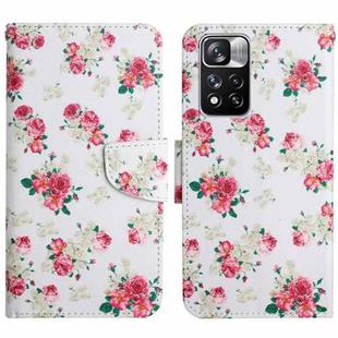 For Xiaomi Redmi Note 11 Pro 5G China Painted Pattern Flip Leather Phone Case(Red Peony)