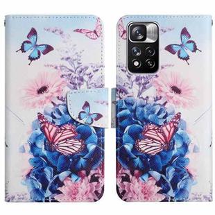 For Xiaomi Redmi Note 11 Pro 5G China Painted Pattern Flip Leather Phone Case(Purple Butterfly)