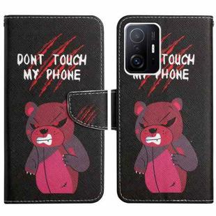 For Xiaomi Mi 11T Painted Pattern Flip Leather Phone Case(Red Bear)