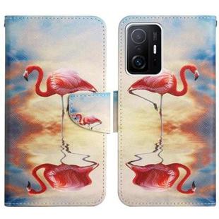 For Xiaomi Mi 11T Painted Pattern Flip Leather Phone Case(Flamingo)