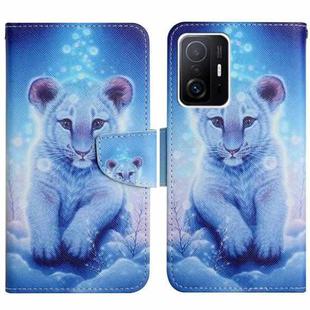 For Xiaomi Mi 11T Painted Pattern Flip Leather Phone Case(Little Leopard)