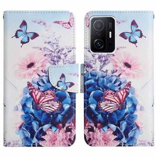 For Xiaomi Mi 11T Painted Pattern Flip Leather Phone Case(Purple Butterfly)