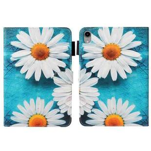 For iPad mini 6 Cross Texture Painted Smart Leather Tablet Case(Chrysanthemum)