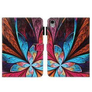 For iPad mini 6 Cross Texture Painted Smart Leather Tablet Case(Colorful Flower)