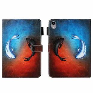 For iPad mini 6 Cross Texture Painted Smart Leather Tablet Case(Fish)