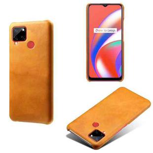 For OPPO Realme C12 Calf Texture PC + PU Phone Case(Orange)