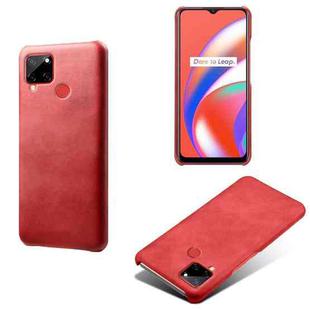 For OPPO Realme C12 Calf Texture PC + PU Phone Case(Red)