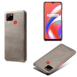 For OPPO Realme C12 Calf Texture PC + PU Phone Case(Grey)