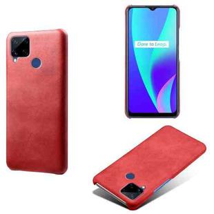 For OPPO Realme C15 Calf Texture PC + PU Phone Case(Red)