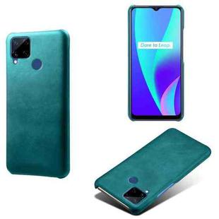For OPPO Realme C15 Calf Texture PC + PU Phone Case(Green)