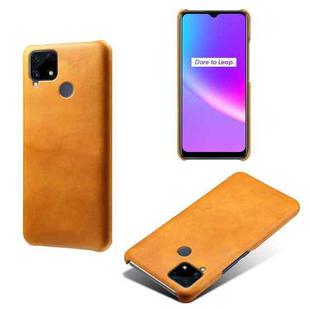 For OPPO Realme C25 Calf Texture PC + PU Phone Case(Orange)