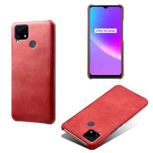For OPPO Realme C25 Calf Texture PC + PU Phone Case(Red)