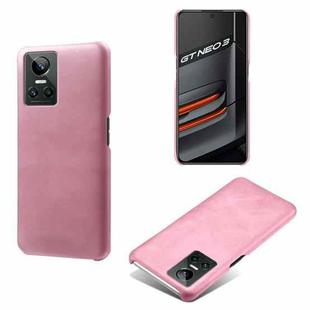 For OPPO Realme GT Neo3 Calf Texture PC + PU Phone Case(Pink)