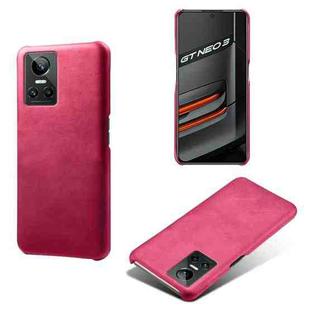 For OPPO Realme GT Neo3 Calf Texture PC + PU Phone Case(Rose Red)