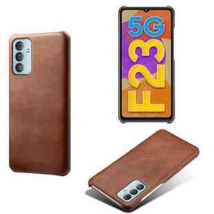 For Samsung Galaxy F23 5G Calf Texture PC + PU Phone Case(Brown)